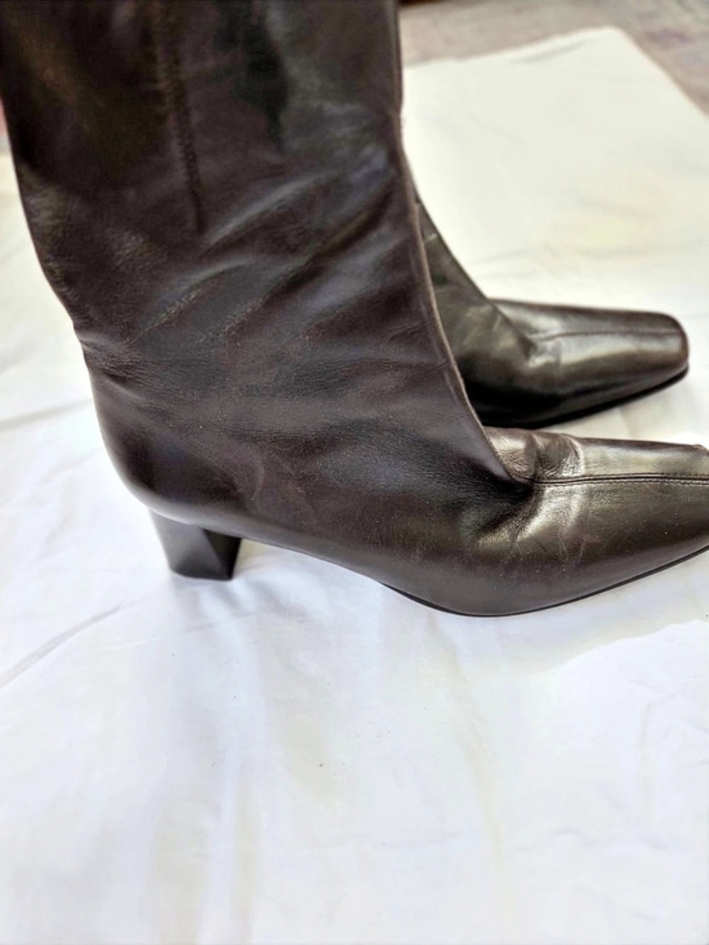 Vintage Etienne Aigner Passaic Leather Heeled Boots Brown US 9.5 M
